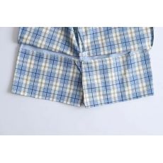 Women Split Details Plaid Mini Skirt with Under Shorts Mini Skort In Check
