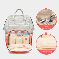 Lequeen Fashion Mummy Maternity Nappy Bag Large Capacity Nappy Bag Travel Backpack Nursing Bag for Baby Care Women's Fashion Bag