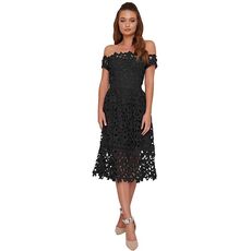 SEBOWEL Red/Blue/Black Summer Crochet Off Shoulder Lace Party Dress Women Elegant Short Sleeve Hollow Out Bardot Midi Dresses XL