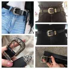 Black Leather Belt Women Metal Heart Buckle Waist Belt Vintage Western Carved Ladies Belt Waistband cinturon mujer