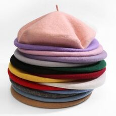 French Style Solid Casual Vintage Women's Hat Beret Plain Cap Girl's Wool Warm Winter Berets Beanie Hats Femme Aldult Caps