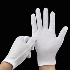 6 Pairs White Gloves Inspection Cotton Work Gloves Jewelry Lightweight Hight Quality