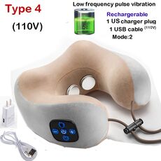 Massage U-Shaped Pillow Multi-Function Shoulder Cervical Vertebra Electric Portable Car Health Care for Home Travel Office