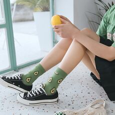 New summer cartoon fruit cotton watermelon lemon strawberry banana avocado women Korean version of socks fashion street socks