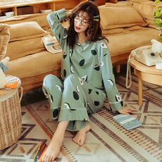 BZEL Women's Pajamas Sets Plus Size Femme Nighty Casual Homewear Loungewear Cotton Sleepwear Cartoon V-Neck Pijama Pyjamas M-3XL