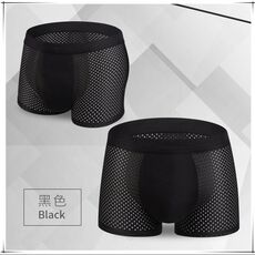 4pcs/lot Mesh Boxer Shorts Men Underwear Boxers Homme Sexy Transparent Mens Underpants Bamboo Fiber Panties Ice Silk Size L-7XL