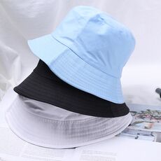 HOOH Summer Foldable Bucket Hat Unisex Women Outdoor Sunscreen Cotton Fishing Hunting Cap Men Basin Chapeau Sun Prevent Hats