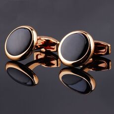 Luxury Fashion Black Round Plated Cufflinks Arm Buttons for Women Men Business Shirts Cuff links Wedding Jewelry FPJXZ31