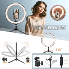 6'' 10" LED ring light 26cm Photography Lighting Dimmable Selfie lamp with tripod for makeup Youtube Tiktok phone camera video