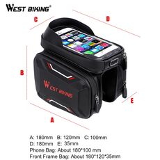 WEST BIKING Bicycle Bags Front Frame High-quality MTB Bike Bag Cycling Accessories Waterproof Screen Touch Top Tube Phone Bag