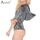 AKYZO women Half sleeve hooded Holographic laser bodysuit 2019 sexy cut out Hologram deep v elastic bodycon rompers