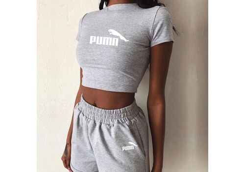 2 Pieces Set Women Summer O-Neck Casual Crop Top 2020 Female Clothing Tracksuit Pockets Loose Shorts Two Pieces