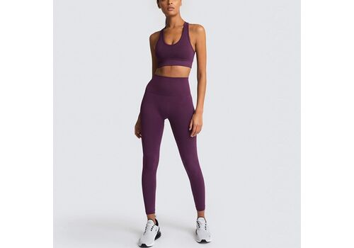 2020 Women's Yoga Set Seamless Sportswear 2-Piece Gym Yoga Clothes Sports Bra + Leggings Running Wear Skinny Sports Set Suits L