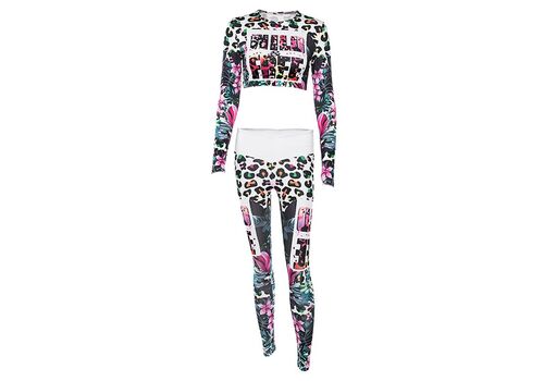 Sexy Sports Suit Women Printed Fitness Yoga Set Tracksuit Gym Jogging Sportswear Running Top&Leggings Sport Fitness Suit Mujer